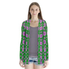 Bloom In Peace And Love Drape Collar Cardigan by pepitasart