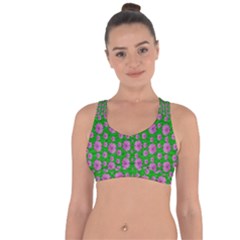 Bloom In Peace And Love Cross String Back Sports Bra by pepitasart