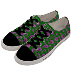 Bloom In Peace And Love Men s Low Top Canvas Sneakers by pepitasart