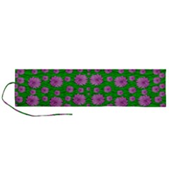 Bloom In Peace And Love Roll Up Canvas Pencil Holder (l) by pepitasart