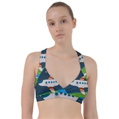 Plane Aircraft Flight Sweetheart Sports Bra by Simbadda