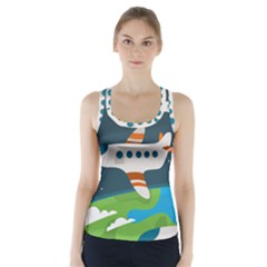 Plane Aircraft Flight Racer Back Sports Top by Simbadda