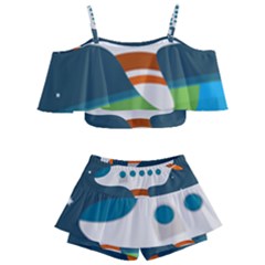 Plane Aircraft Flight Kids  Off Shoulder Skirt Bikini by Simbadda