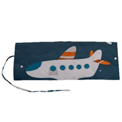 Plane Aircraft Flight Roll Up Canvas Pencil Holder (s)