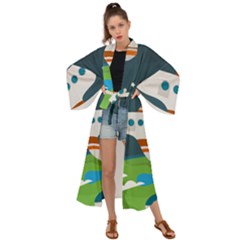 Plane Aircraft Flight Maxi Kimono