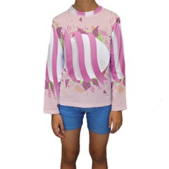 Easter Egg Colorful Spring Color Kids  Long Sleeve Swimwear by Simbadda