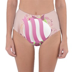 Easter Egg Colorful Spring Color Reversible High-waist Bikini Bottoms by Simbadda