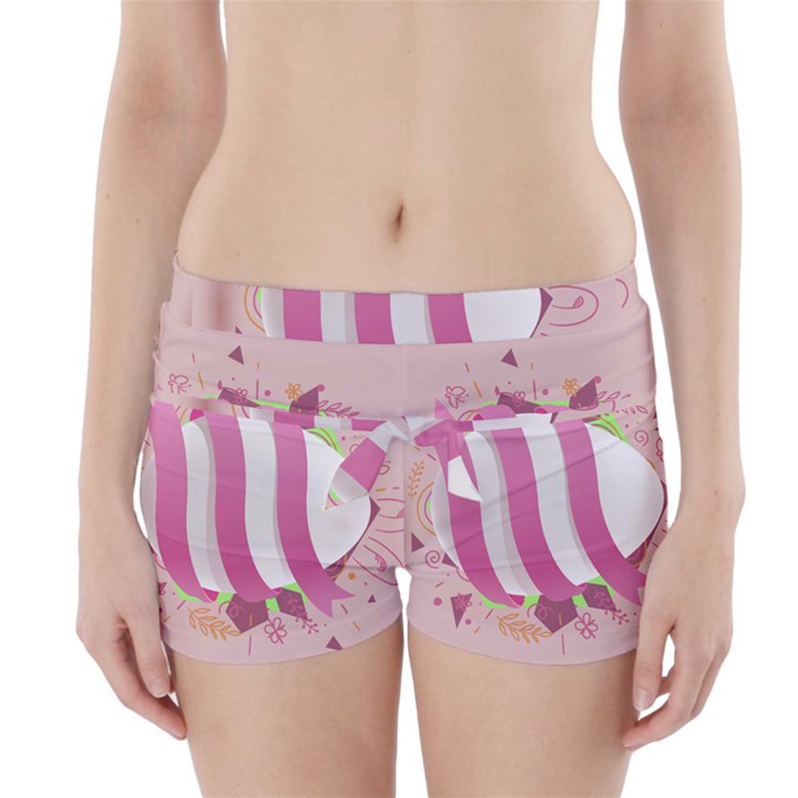 Easter Egg Colorful Spring Color Boyleg Bikini Wrap Bottoms