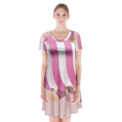 Easter Egg Colorful Spring Color Short Sleeve V-neck Flare Dress by Simbadda