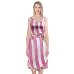 Easter Egg Colorful Spring Color Midi Sleeveless Dress by Simbadda