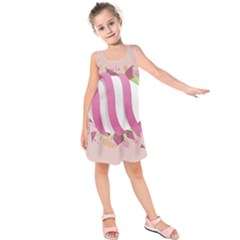 Easter Egg Colorful Spring Color Kids  Sleeveless Dress by Simbadda