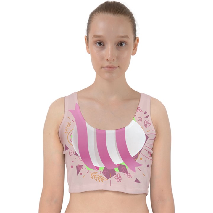 Easter Egg Colorful Spring Color Velvet Racer Back Crop Top