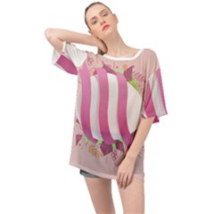 Easter Egg Colorful Spring Color Oversized Chiffon Top