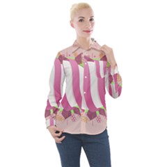 Easter Egg Colorful Spring Color Women s Long Sleeve Pocket Shirt