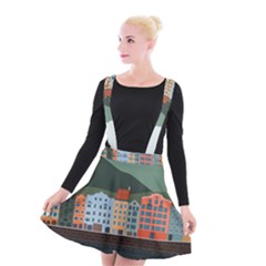 Traveling Travel Tourism Vacation Suspender Skater Skirt by Simbadda