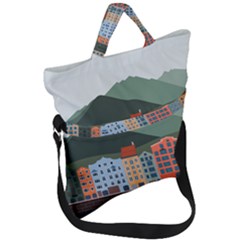 Traveling Travel Tourism Vacation Fold Over Handle Tote Bag by Simbadda