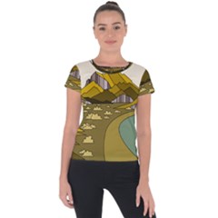 Travel Destination Landscape Nature Short Sleeve Sports Top  by Simbadda