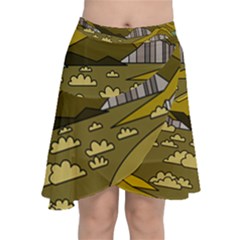 Travel Destination Landscape Nature Chiffon Wrap Front Skirt