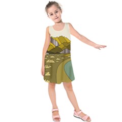 Travel Destination Landscape Nature Kids  Sleeveless Dress by Simbadda