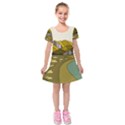 Travel Destination Landscape Nature Kids  Short Sleeve Velvet Dress View1