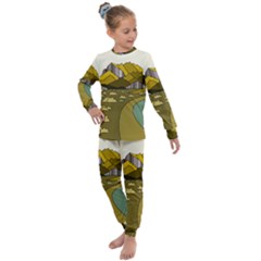 Travel Destination Landscape Nature Kids  Long Sleeve Set  by Simbadda