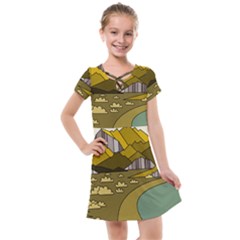 Travel Destination Landscape Nature Kids  Cross Web Dress by Simbadda