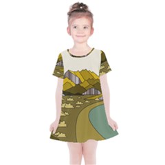 Travel Destination Landscape Nature Kids  Simple Cotton Dress by Simbadda