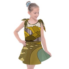 Travel Destination Landscape Nature Kids  Tie Up Tunic Dress by Simbadda