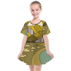 Travel Destination Landscape Nature Kids  Smock Dress by Simbadda