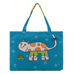 Paint Kitten Cats Cat Cute Paw Medium Tote Bag by Simbadda