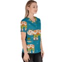 Paint Kitten Cats Cat Cute Paw Women s V-Neck Scrub Top View3