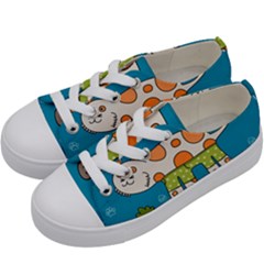 Paint Kitten Cats Cat Cute Paw Kids  Low Top Canvas Sneakers by Simbadda