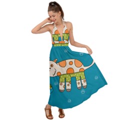 Paint Kitten Cats Cat Cute Paw Backless Maxi Beach Dress