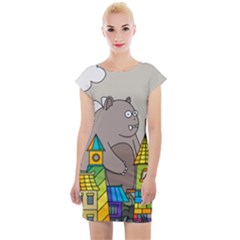 Kids Drawing Children Artwork Art Cap Sleeve Bodycon Dress by Simbadda