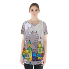 Kids Drawing Children Artwork Art Skirt Hem Sports Top by Simbadda