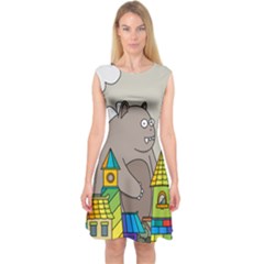 Kids Drawing Children Artwork Art Capsleeve Midi Dress by Simbadda