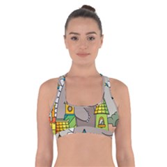 Kids Drawing Children Artwork Art Cross Back Sports Bra by Simbadda