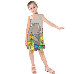 Kids Drawing Children Artwork Art Kids  Sleeveless Dress by Simbadda