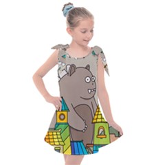 Kids Drawing Children Artwork Art Kids  Tie Up Tunic Dress by Simbadda