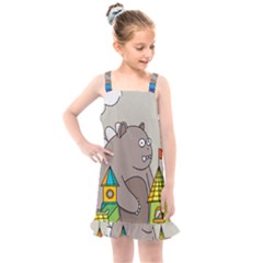 Kids Drawing Children Artwork Art Kids  Overall Dress by Simbadda