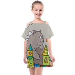 Kids Drawing Children Artwork Art Kids  One Piece Chiffon Dress by Simbadda