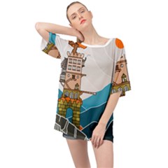 Art Artwork Drawing Painting Oversized Chiffon Top