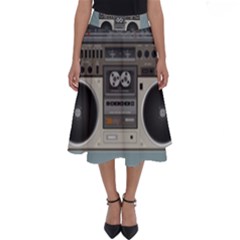 Radio Cassette Speaker Sound Audio Perfect Length Midi Skirt by Simbadda