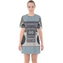 Radio Cassette Speaker Sound Audio Sixties Short Sleeve Mini Dress View1