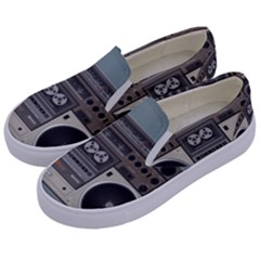 Radio Cassette Speaker Sound Audio Kids  Canvas Slip Ons by Simbadda