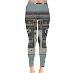 Radio Cassette Speaker Sound Audio Inside Out Leggings by Simbadda