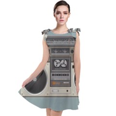 Radio Cassette Speaker Sound Audio Tie Up Tunic Dress by Simbadda