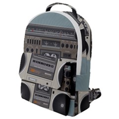 Radio Cassette Speaker Sound Audio Flap Pocket Backpack (small) by Simbadda