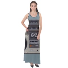 Radio Cassette Speaker Sound Audio Sleeveless Velour Maxi Dress by Simbadda