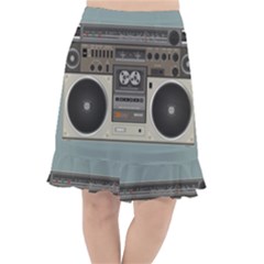 Radio Cassette Speaker Sound Audio Fishtail Chiffon Skirt by Simbadda